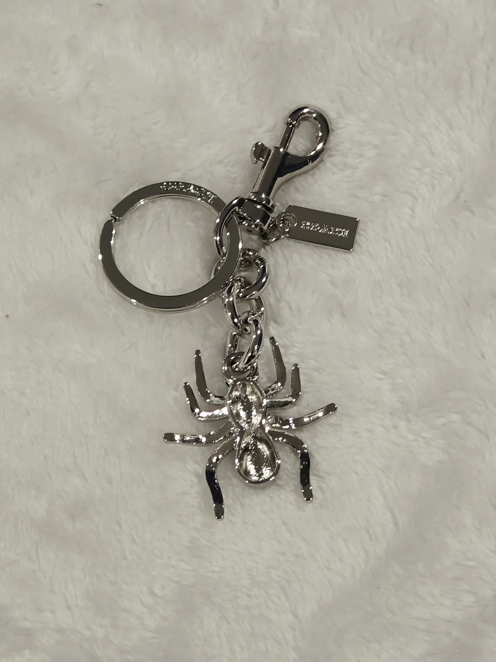 C Logo Silver Spider Keychain Charm Bling Bag Charm